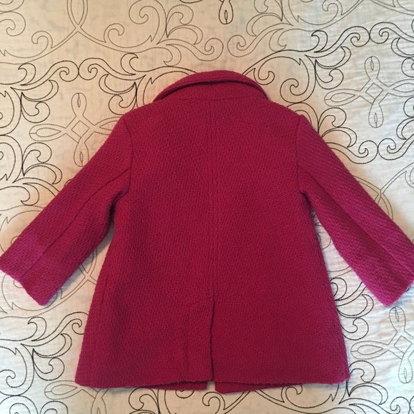 Old Navy, Tweed Peacoat 12-18 MO | Magenta - Picture 3 of 10